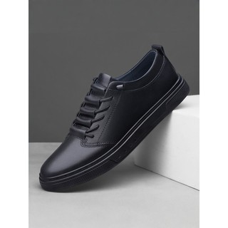 Sapatos masculinos de couro 2026 novo estilo verão couro genuíno sapatos casuais tênis masculinos preto All-Match sapato