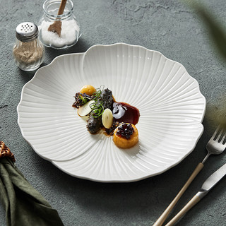 Prato de jantar de bife de comida ocidental, prato grande plano doméstico, prato raso, de frutas, cerâmica, alta q