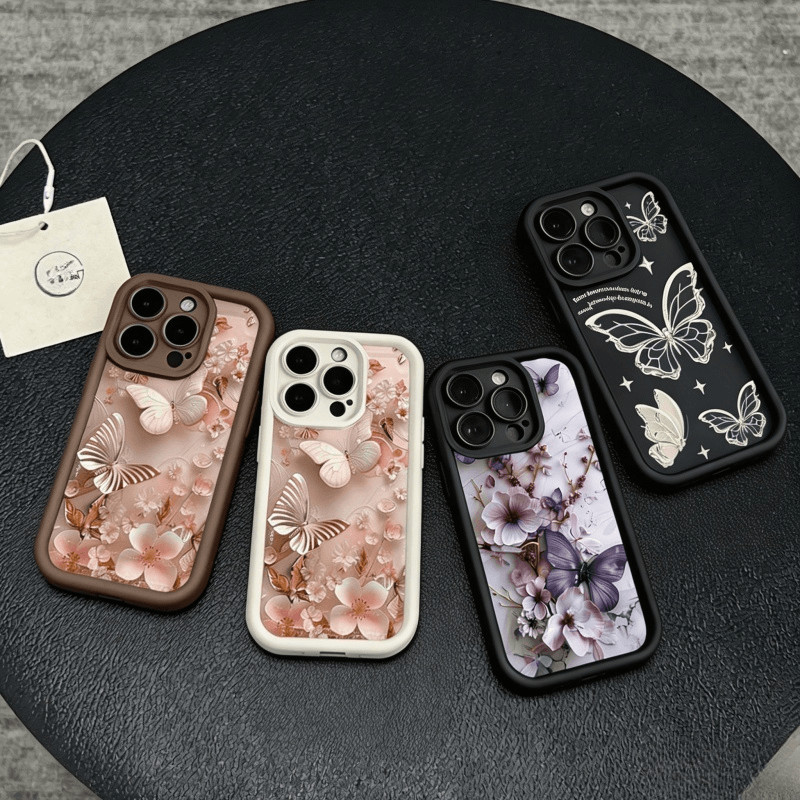Capa Para Samsung Galaxy A17 A07 A06 A16 A56 A36 A26 A55 A54 A32 A12 A22 5G Arte Fofa Pintura A Óleo Borboleta Macio Bum