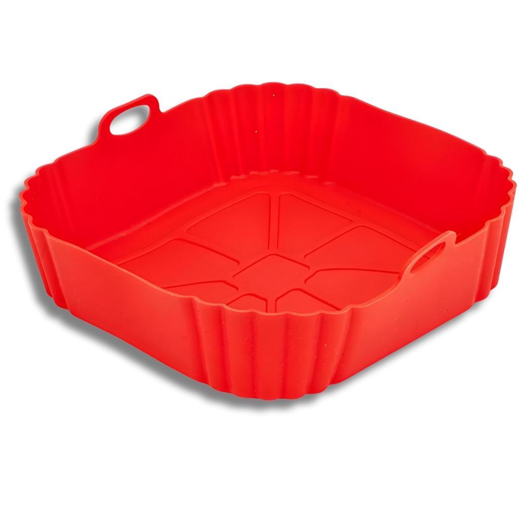 Forma De Silicone Quadrada Para Air Fryer 21cm Reutilizável Antiaderente Uny Home