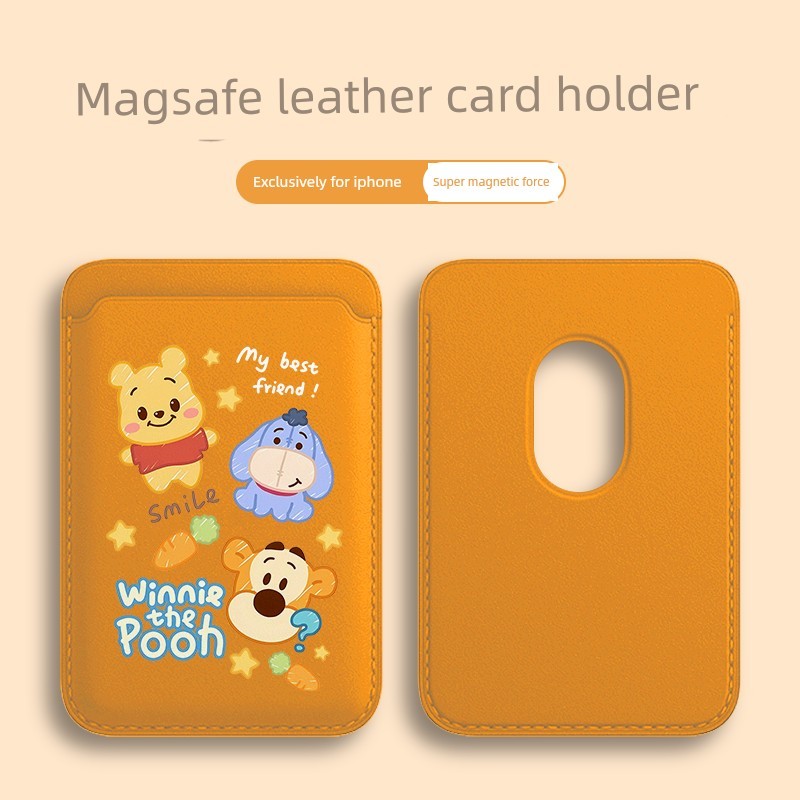 Porta-cartões de couro magnético Disney Disney Apple Magsafe adequado para iPhon