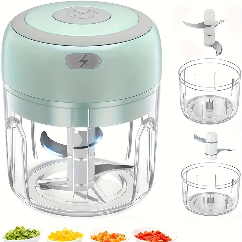 Mini máquina elétrica de alho 100/250ml, moedor de carne USB, máquina de alho picado, picador forte de gengibre e vegeta