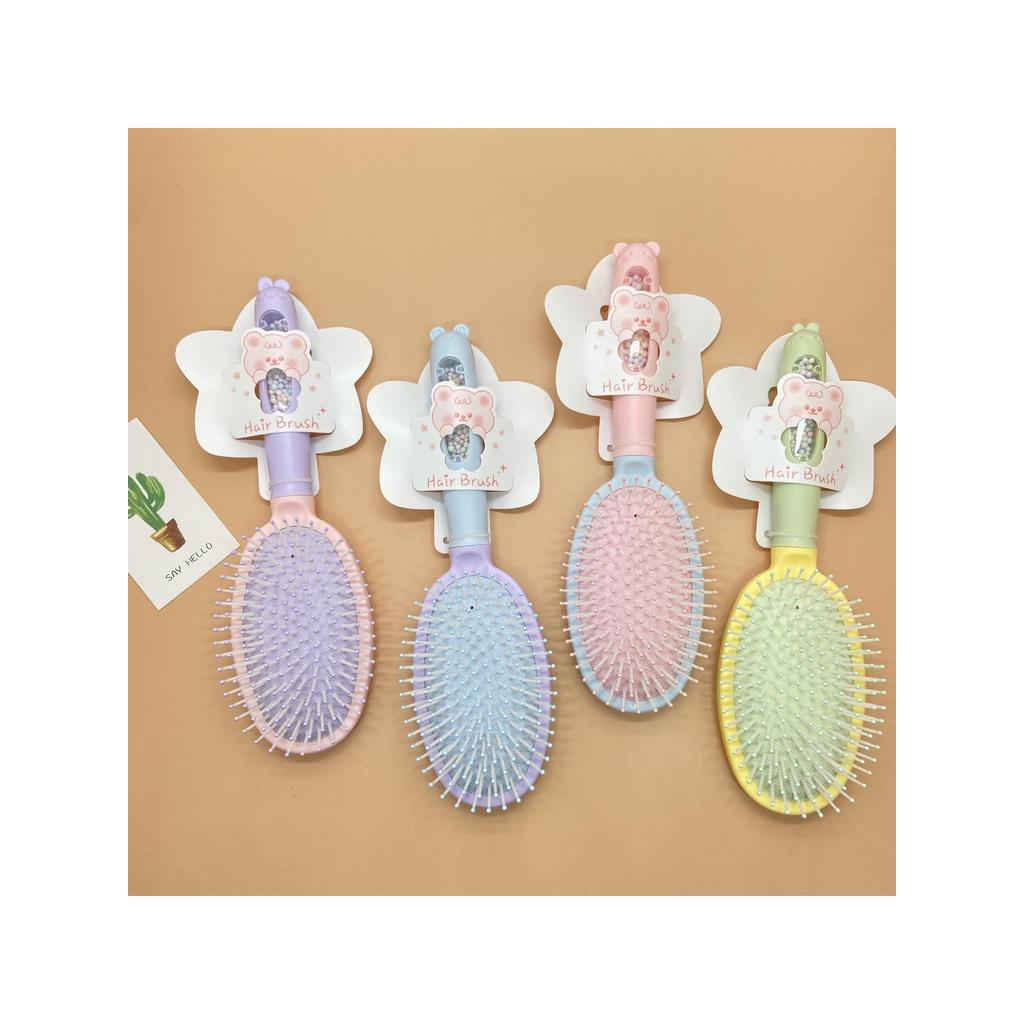 Macaron cor colorido massagem pente estudante alisamento de cabelo almofada pente portátil fácil de transportar