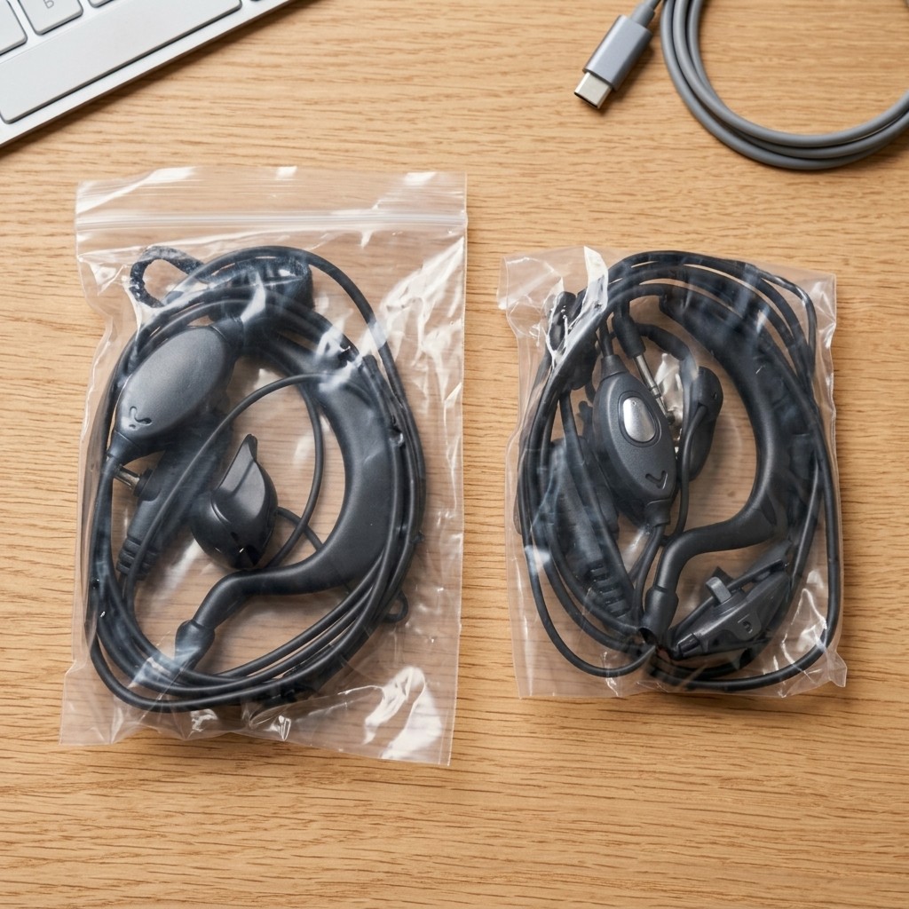 Fone de Ouvido Baofeng Rádio Comunicador Plug 2 Pinos Conexão Rápida PTT Lapela Pronto para Usar