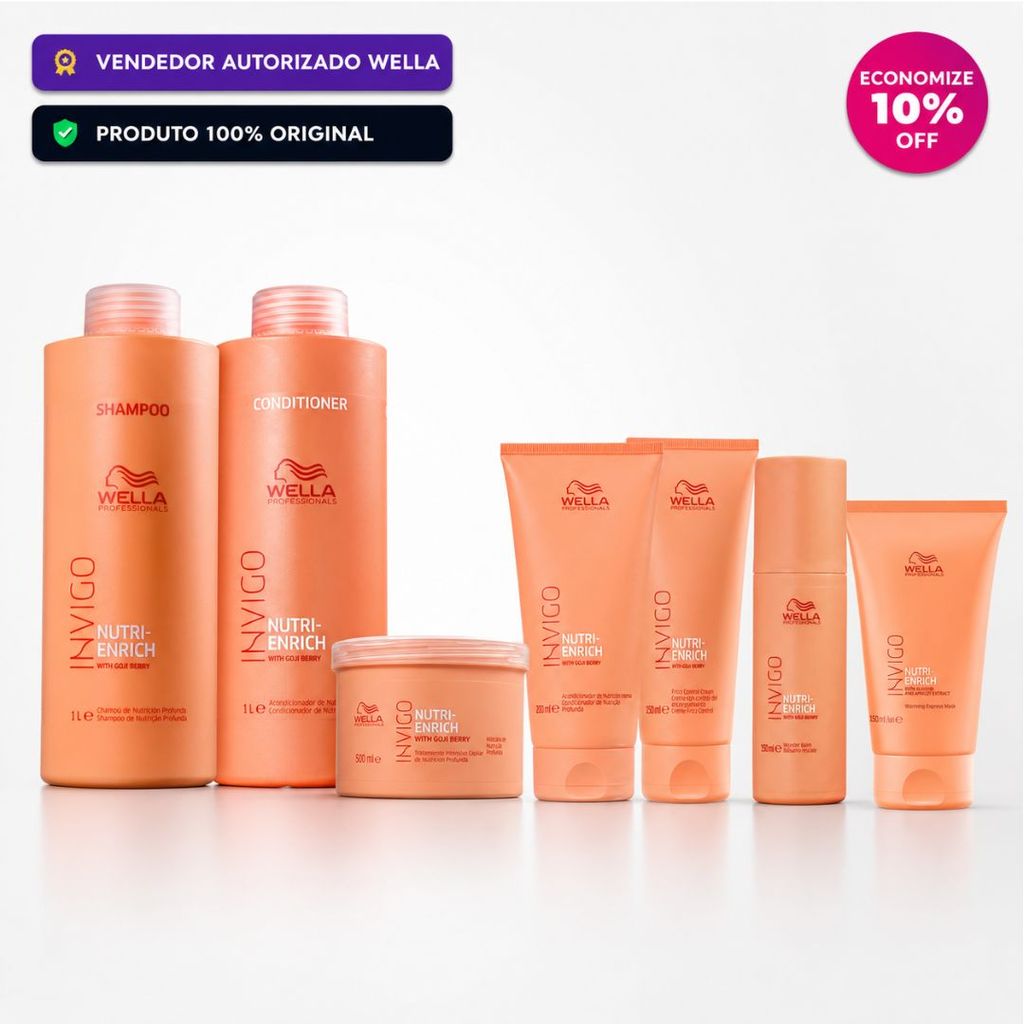 Wella Nutri-Enrich Shampoo/Condicionador/Mascara/Leave in/Balm Monte Seu Kit