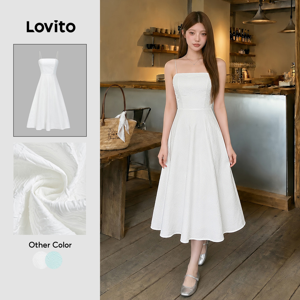 Lovito Elegante Vestido Com Textura De Tecido Liso Para Mulheres L70AD083 (Multi