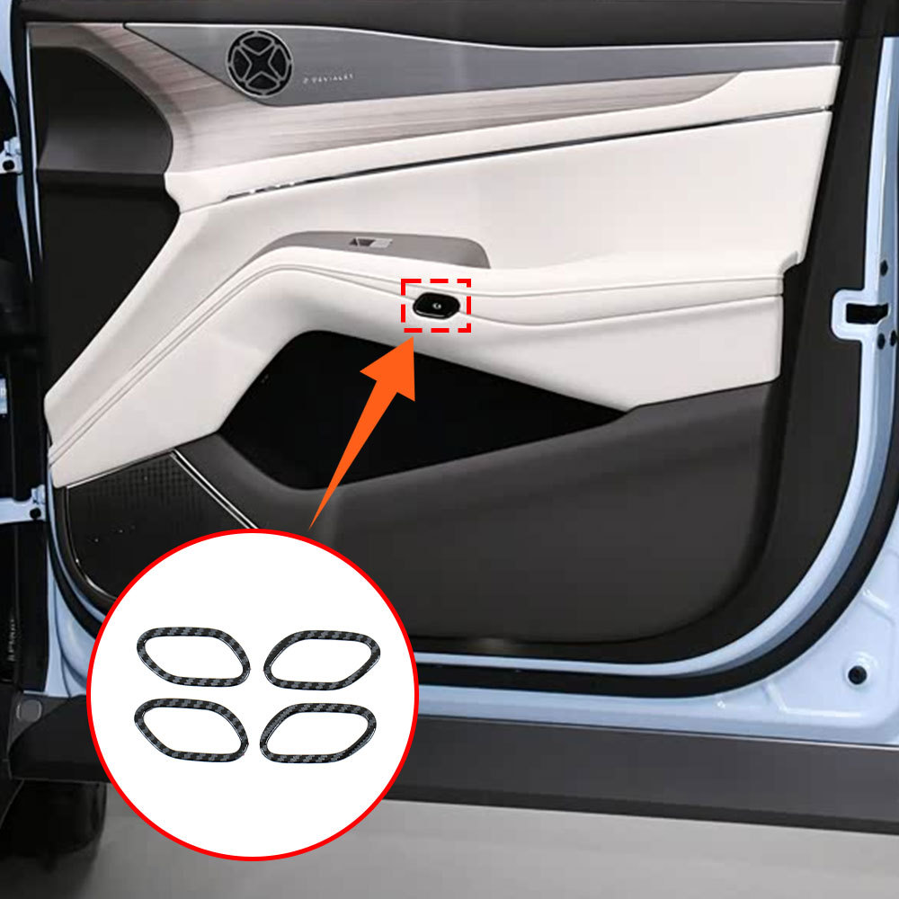 premium-Denza N7 2023 Modelo ABS Peças De Acabamento Interno De Fibra De Carbono OEM Para O Anel Brilhante Nos Painéis D