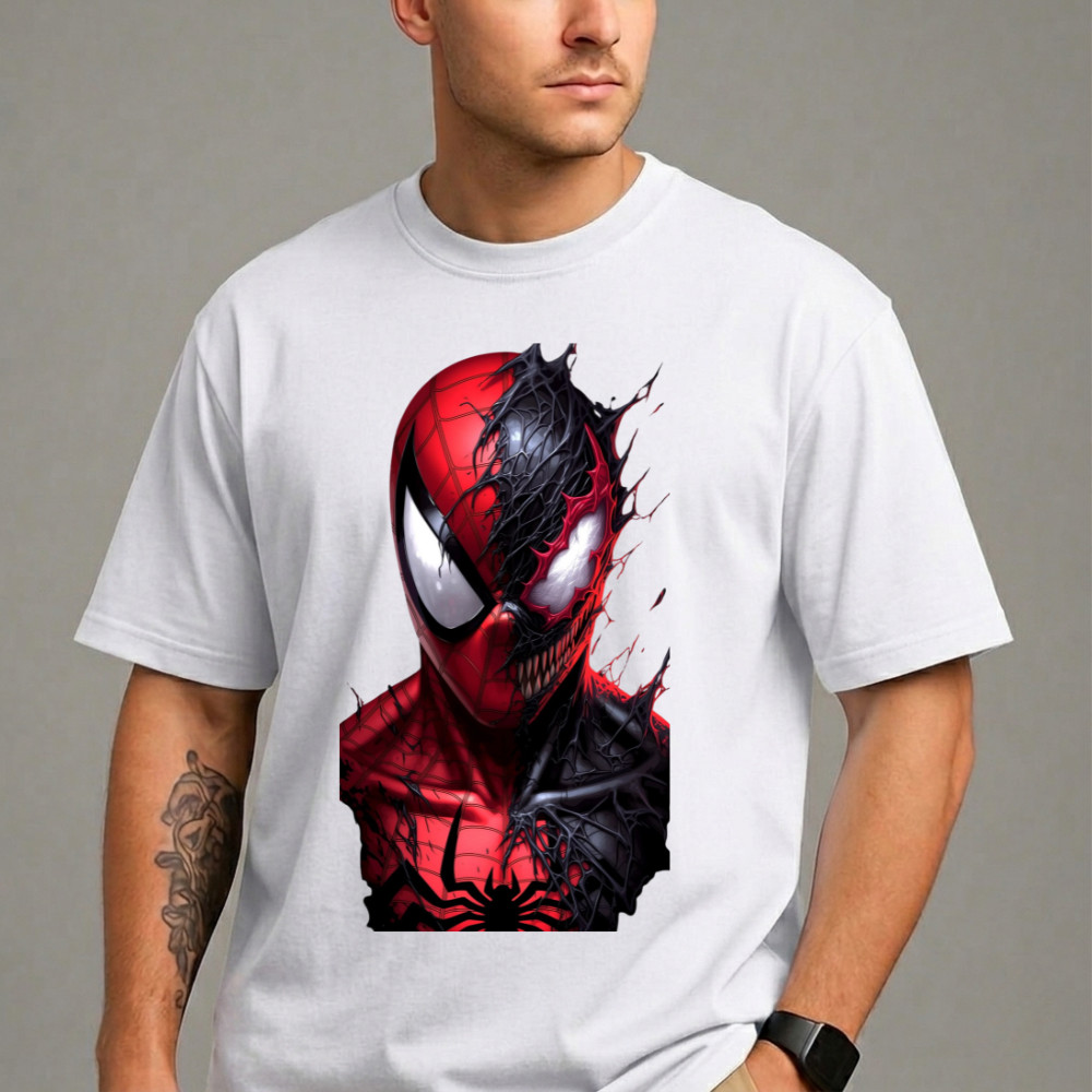 Camiseta Básica Estilosa unissex Estampada Estilosa Filme Aranha Estilo Tshirt Camisa 100% Algodão Envio Rápido