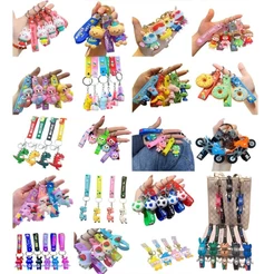 Kit 50 Chaveiros 3D Pingente Com Desenhos Fofos Emborrachado Para Revenda