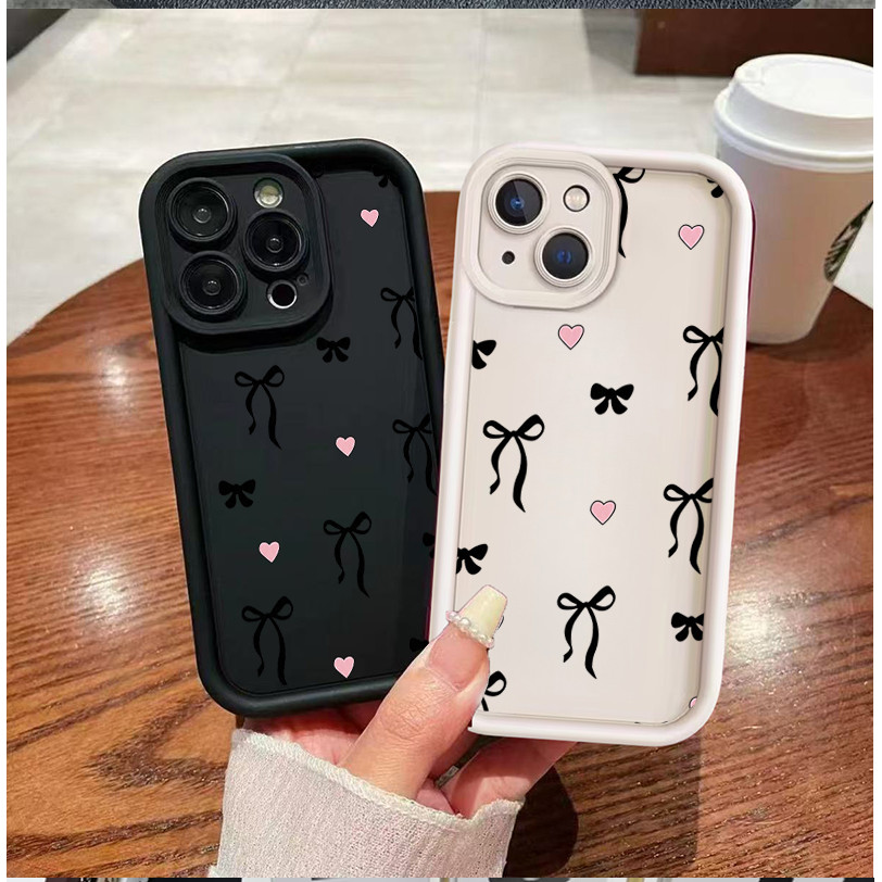 Bonito Arco Preto Coração Capa De Telefone Para Samsung Galaxy A57 A17 A07 A56 A16 A06 A27 A55 A54 A54 A53 A15 A14 A35 A