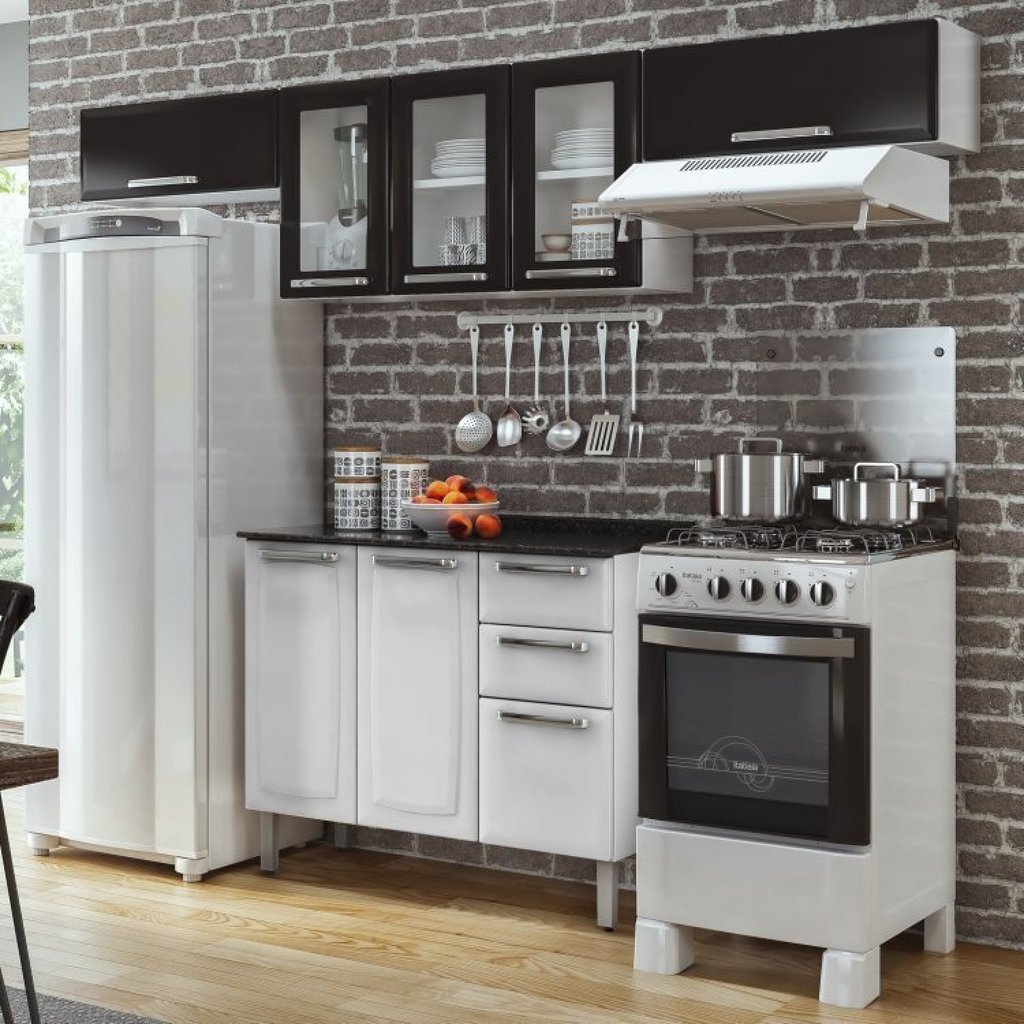 Cozinha Completa Modulada 4 Peças 08 Portas 2 Gavetas Luce Itatiaia Branco