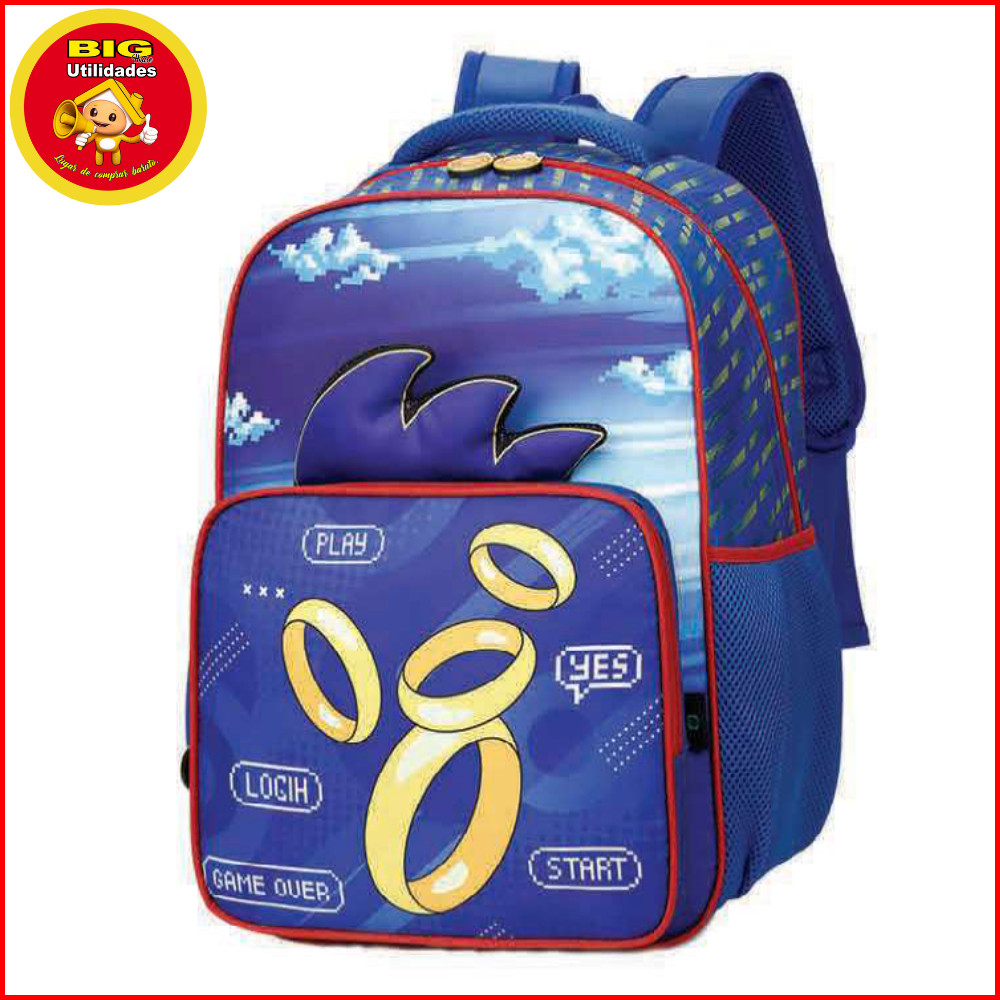Mochila de Costas Masculino Escolar Infantil Resistente Menino Herois Carros Jogo — imagem 2 de 2