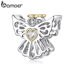 Bamoer Encantos Grânulo Anjo Da Guarda Acessórios Pulseira DIY Para Presente Feminino