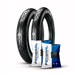 Kit Pneu Ira QzGp 80/100-14+60/100-17+ 2 Câmaras Biz 100/125