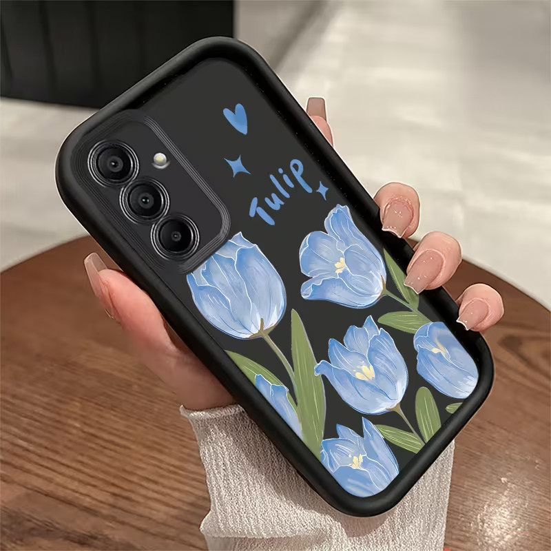Capinha Capa Para Samsung A03 A04 A05 A12 A13 A15 A23 A32 A35 A50 A52 A71 A72 Silicone À Prova de Choque Padrão tulipa