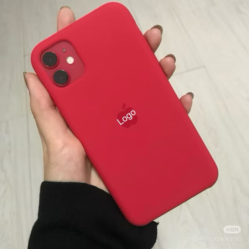 Capinha VERMELHO Para iPhone 17 11 12 13 14 15 16 XR X XS 7 8 Plus Pro Max 16E 17E Silicone Aveludada Com Logo capa case