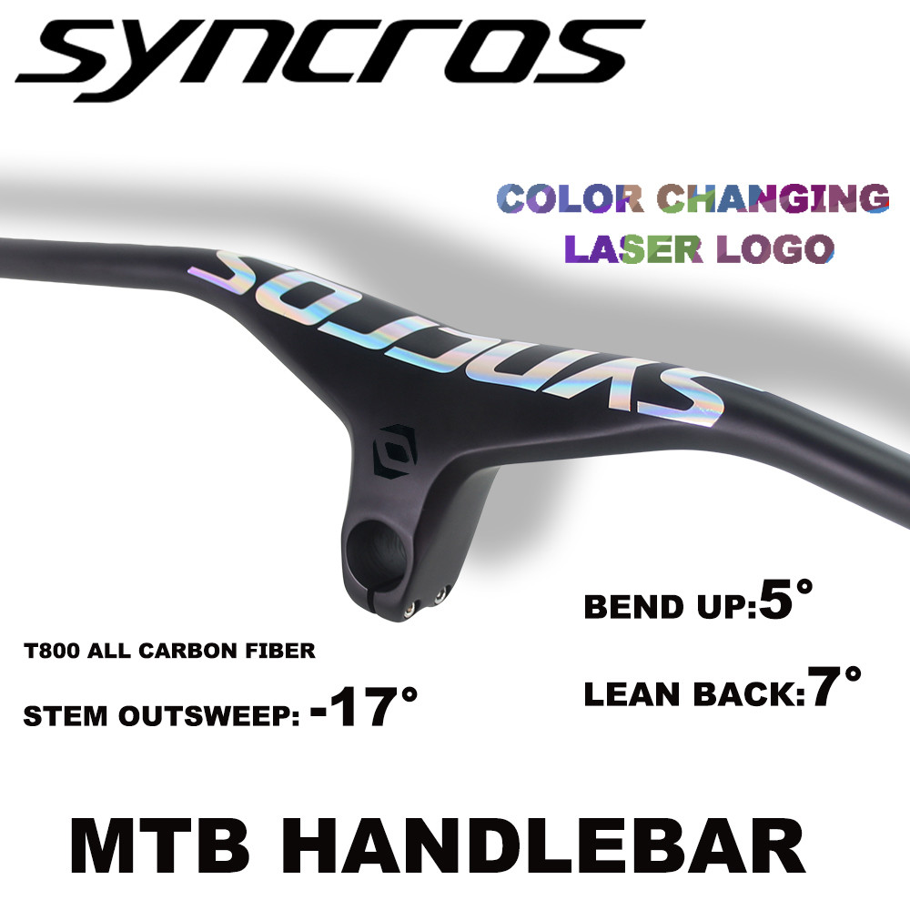 Syncros Laser Mountain Bike Integrado Alça De Fibra De Carbono 28.6mm E-17 Graus/70 ~ 100mm/660 800mm Mtb Guiador Acessó