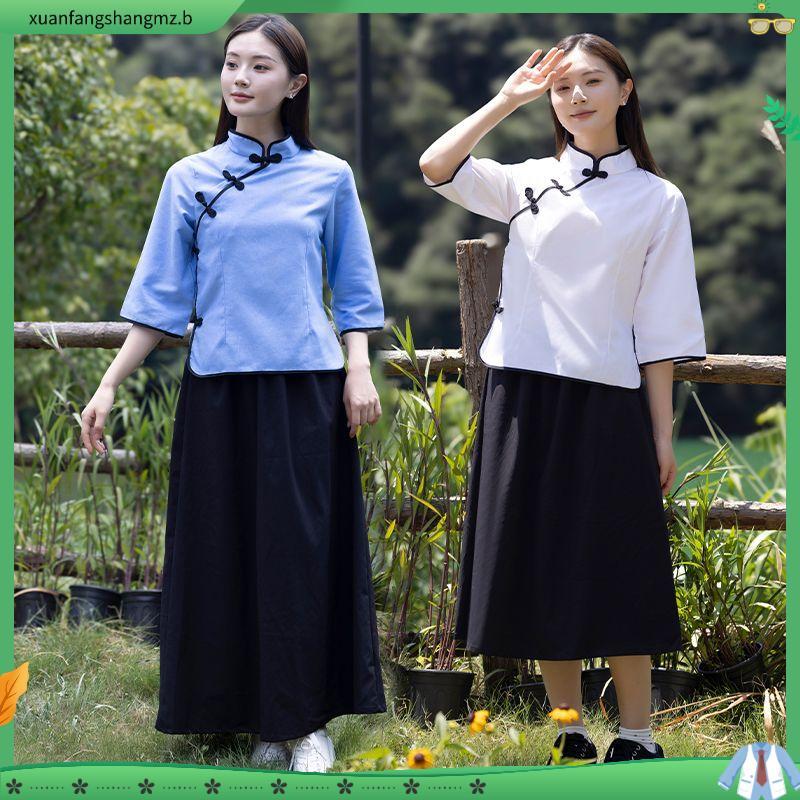 Estilo nacional roupas femininas 54 roupas jovens roupas de estudante Retro roupas de estudante Zhongshan roup