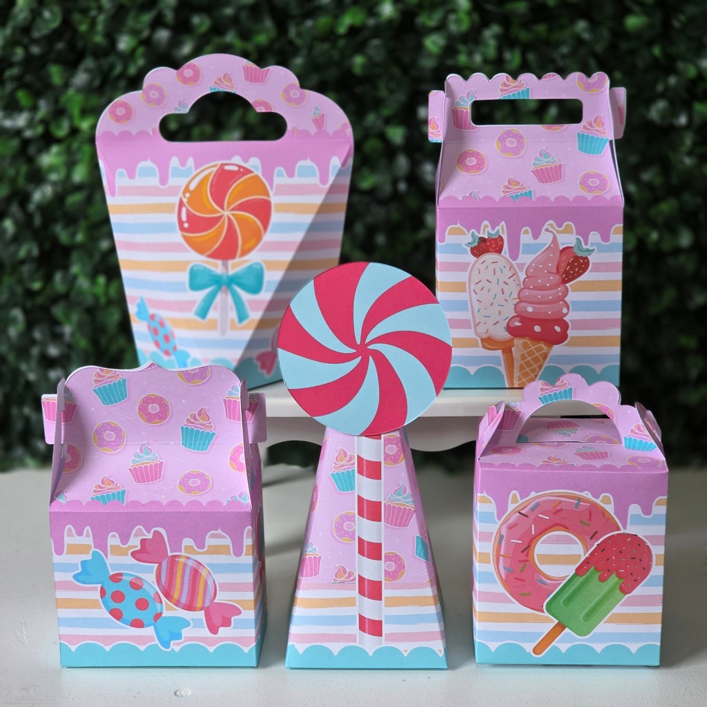 Caixinhas Doces 2 - PEGUE E MONTE - PRONTA ENTREGA kit festa lembrancinha aniversario decoração personalizados