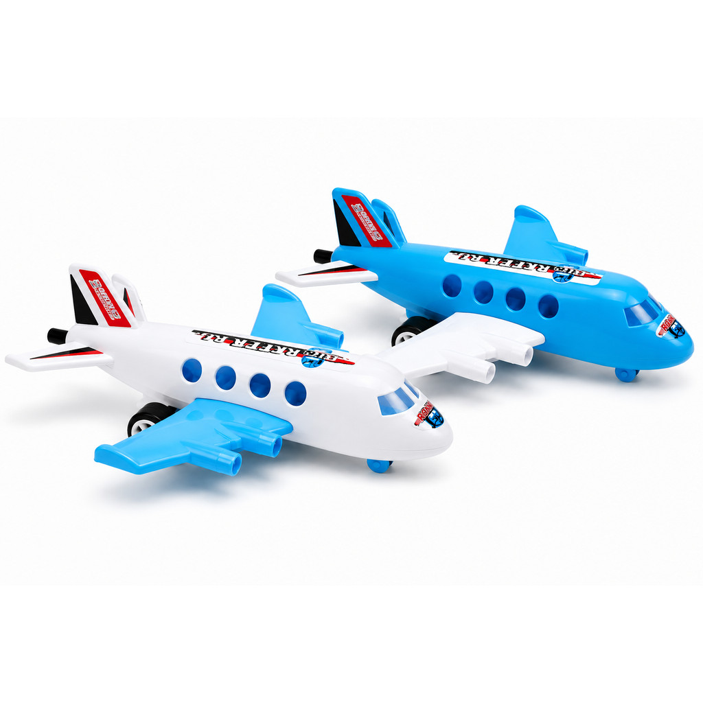 Avião Infantil Puxa Corda 17cm com Rodas Brinquedo Kit-Aviao