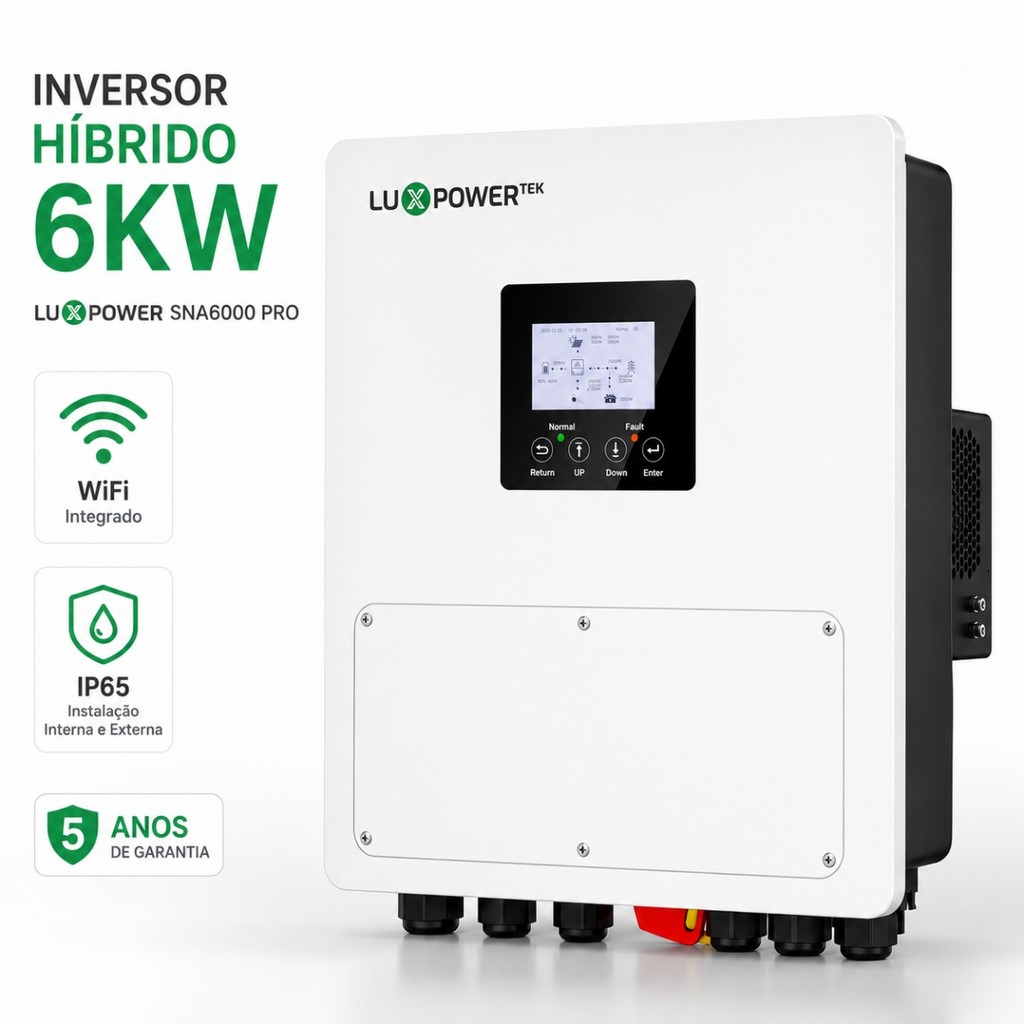 Inversor Solar Híbrido LuxPower 6KW 2MPPT WiFi 220v 48V