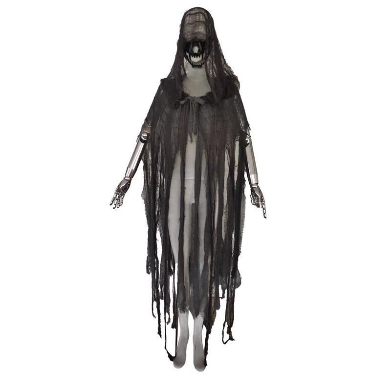 Capa quebrada com capuz, tira fragmentada, estilo Wasteland, bruxa, morte escura, vampiro, adereços de cosplay