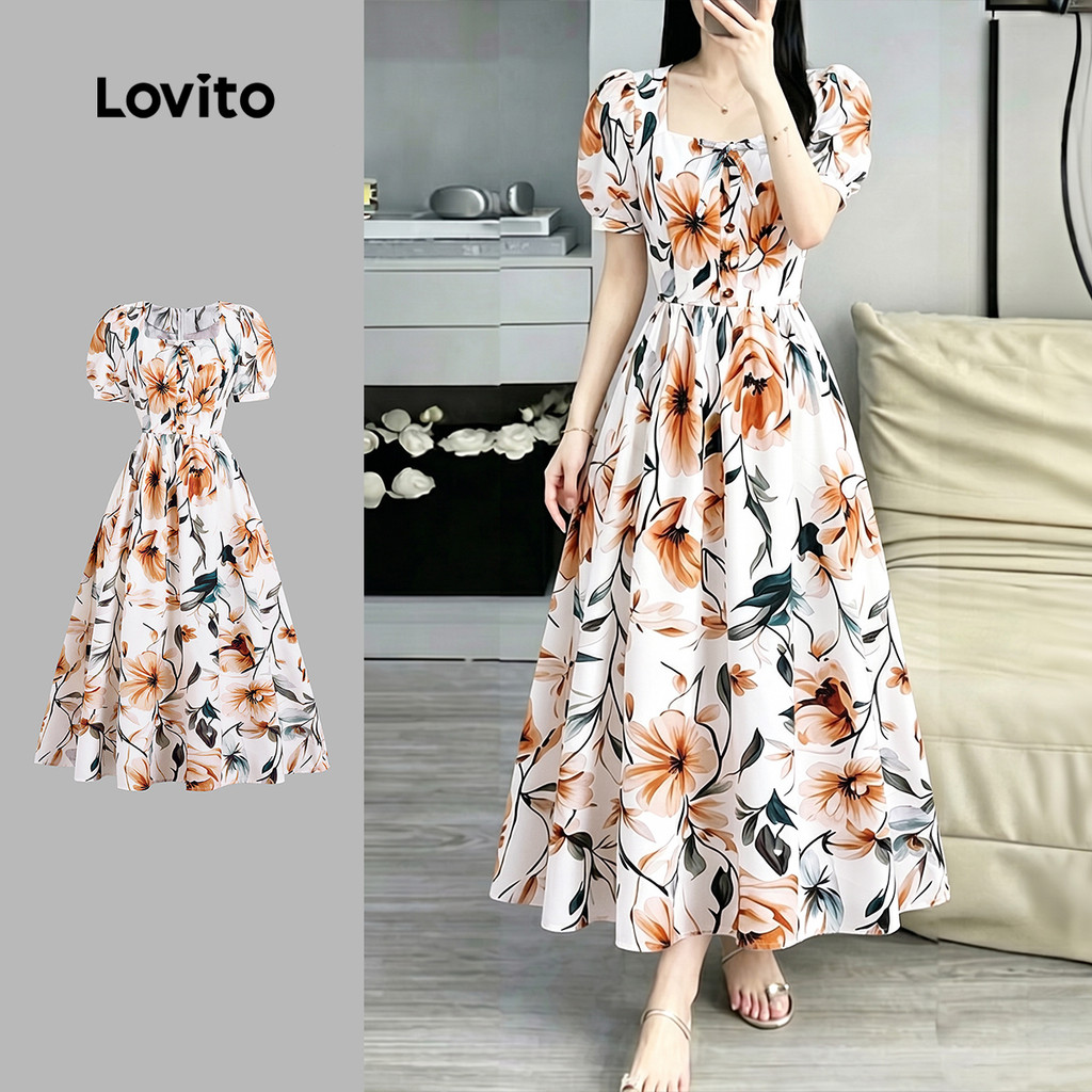 (New Arrival) Lovito Vestido Casual Feminino Primavera/Verão L196LD054