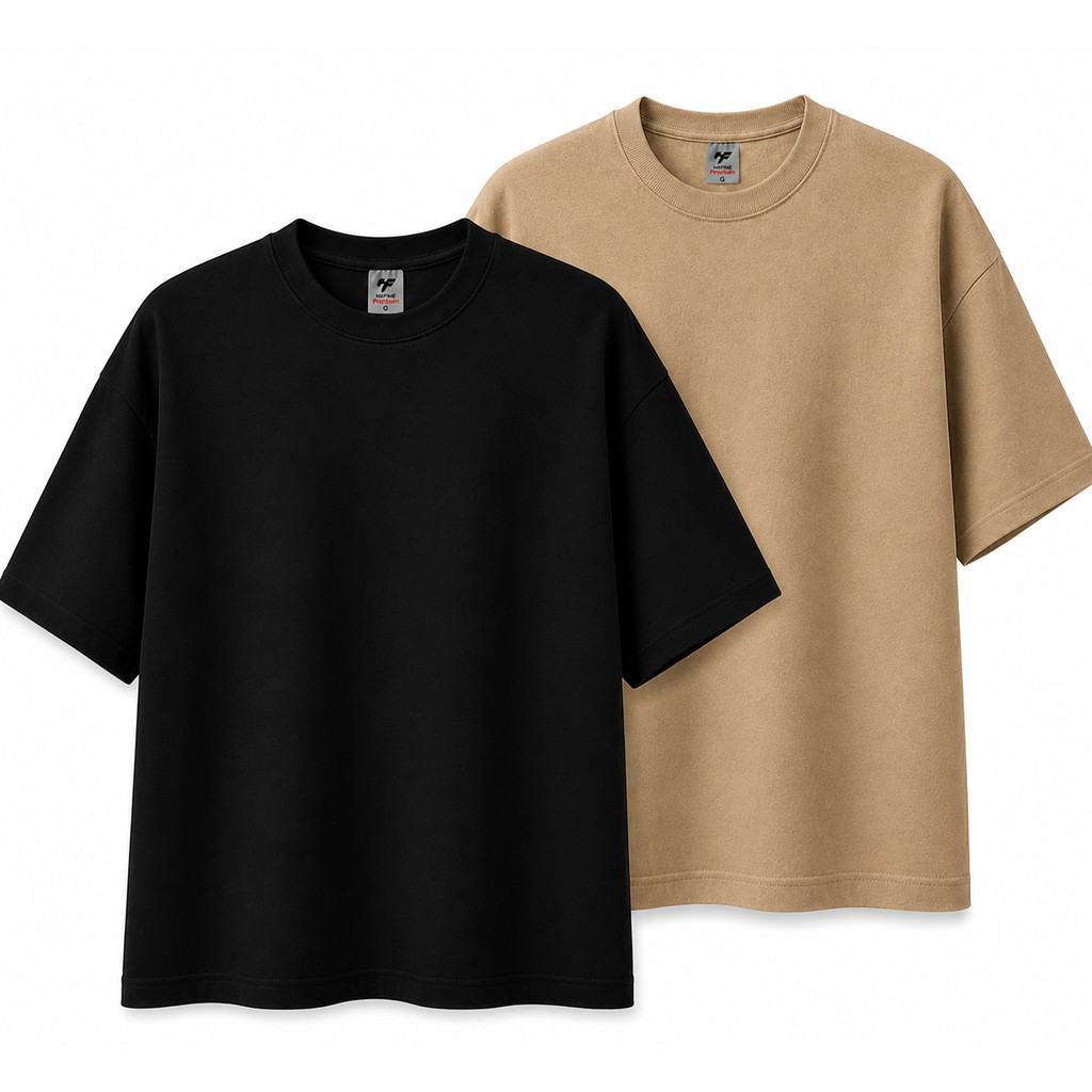 Kit Conjunto 2 Camisetas Lisas Streetwear Y2K Camisa Oversized Moda Over Masculina Premium