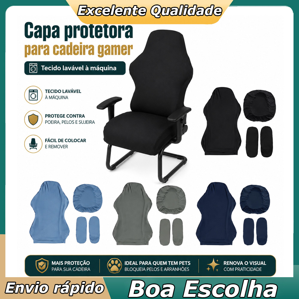 Capa Protetora para Cadeira Gamer, Uso em Escritório, Quarto e Estudo, Protege contra Líquidos, Pelos e Arranhões