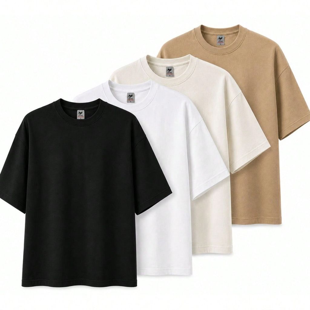 Kit Conjunto 4 Camisetas Oversized Suedine Lisas Streetwear Camiseta Over Estilo Y2K Casual