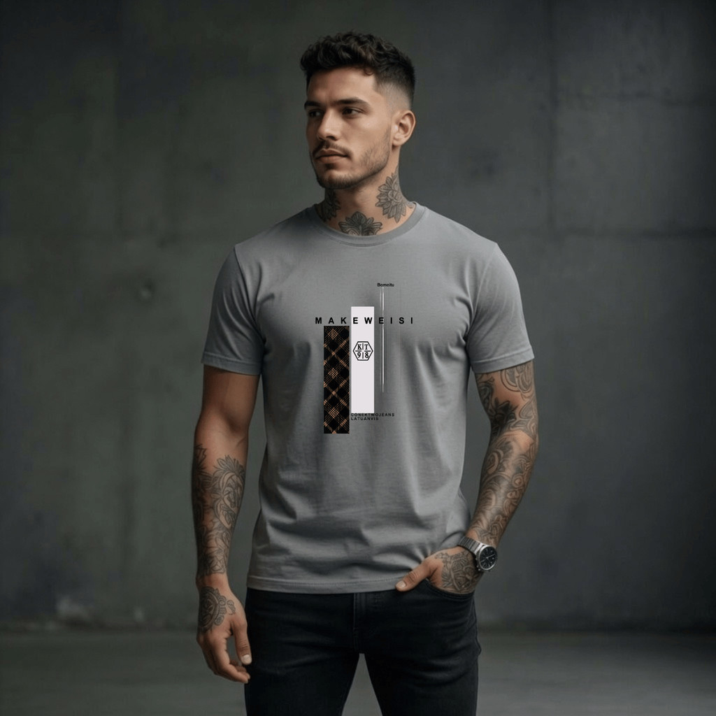 Camiseta Masculina Estampada Makeweisi 100% Algodão Premium Camisa Blusa Homem Academia Confortavel Plus Size