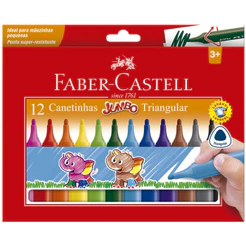 Caneta hidrográfica Triangular Jumbo 12 cores 150212J/554313 Faber-Castell