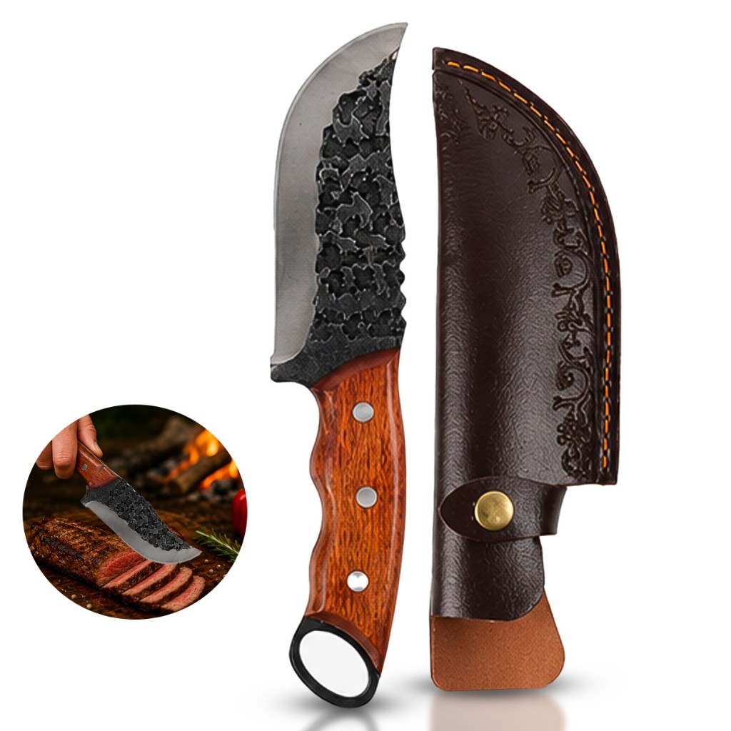 Faca Viking 25cm Aço Forjado Profissional Com Bainha Cabo Ergonômico Churrasco Açougue