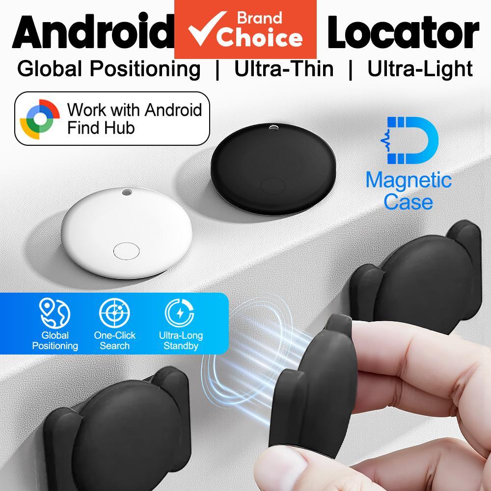 Rastreador Bluetooth para Android com capa de silicone, chaveiro compatível com Google Find My, dispositivo de