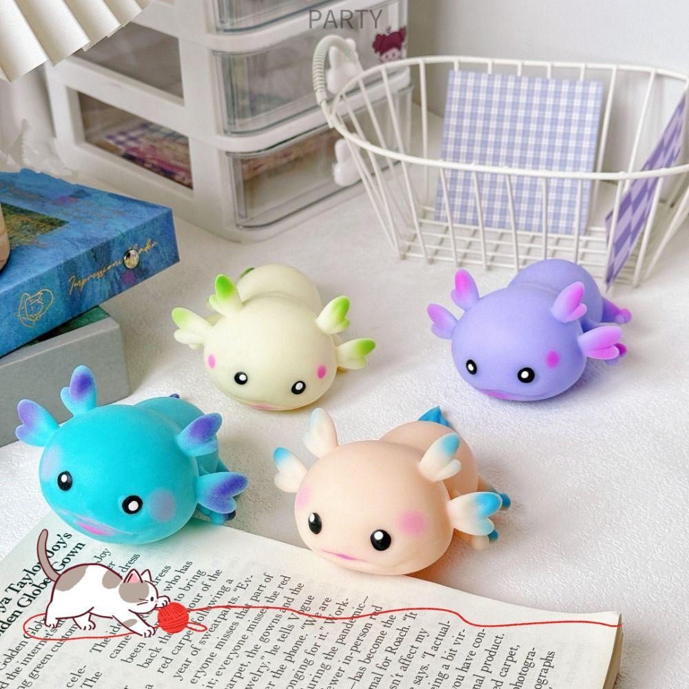 Brinquedos De Apertar Para Festa , Brinquedo Fofo Peixe De Desenho Animado Alívio Do Estresse Axolotl , Recuperação Lent