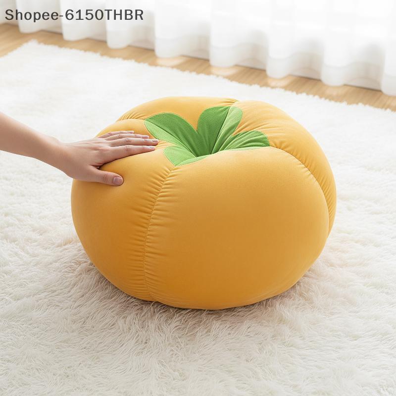 Imagem [VJ] Almofadas De Chão De Pelúcia Em Formato Fofo Cogumelo Tomate Caqui Estilo Enchimento Para Meditação Leitura Nook [B