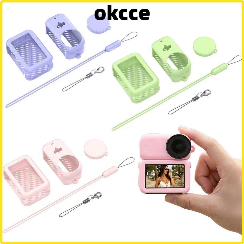OKCCE 3 Pçs/set Protetor , Silicone Com Cordão Capa Mole , Tampa Da Lente Corpo Câmera Para DJI Osmo Nano