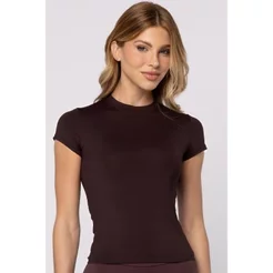 Blusa em Poliamida Marrom Truffle