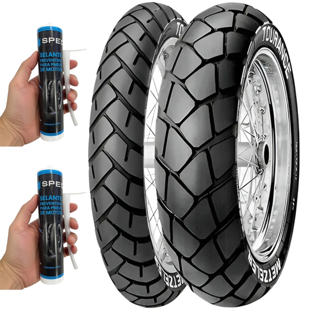 PNEU 120/80-18 + 90/90-21 TOURANCE USO COM CAMARA XRE300 LANDER XTZ250 + SELANTE BRINDE