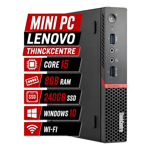 Desktop Mini Pc Lenovo M900 Core I5 8gb Memória Ssd 240gb 127/220v