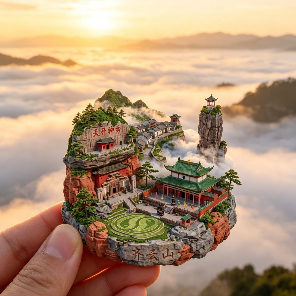 Qiyunshan em relevo novo estilo de Metal geladeira adesivos Anhui Huangshan cidade atrações turísticas lembranças ímã