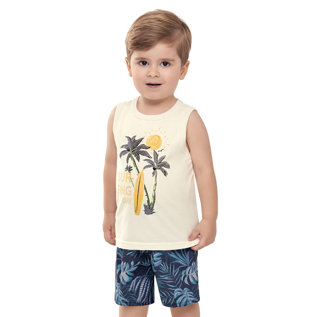 Conjunto Infantil Menino Surfing Elian Bege