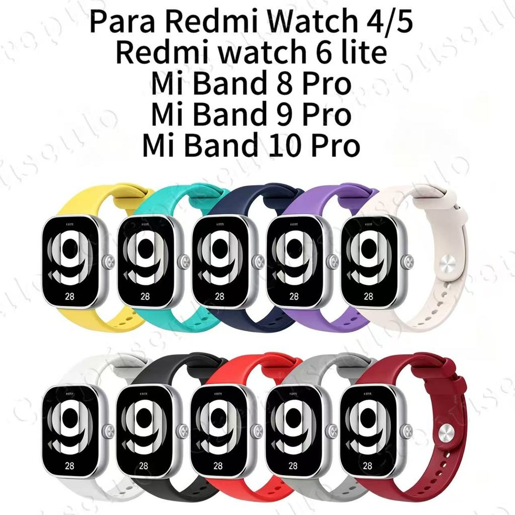 Pulseira Silicone Para Redmi Watch 4/Redmi Watch5/Redmi Watch 6 Lite/Xiaomi Band