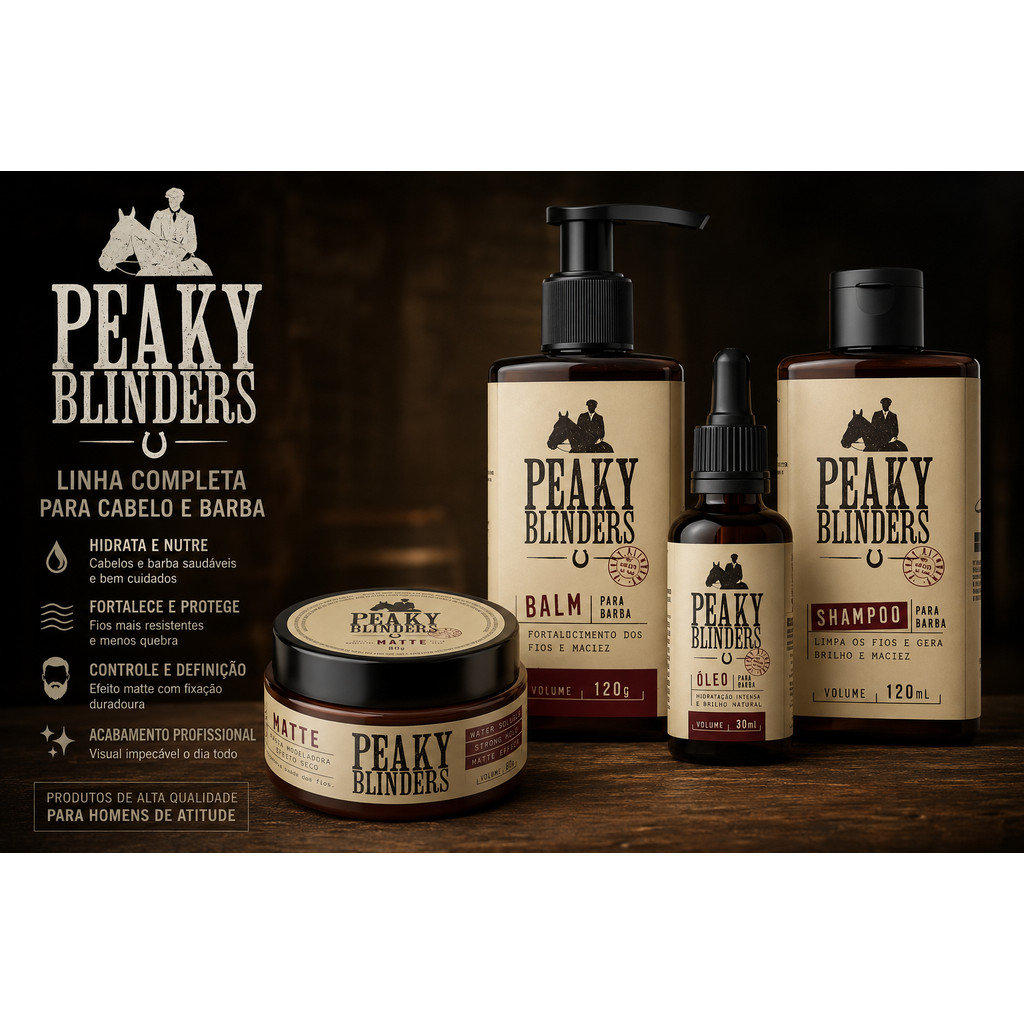 Kit Para Barba E Cabelo Peaky Blinders