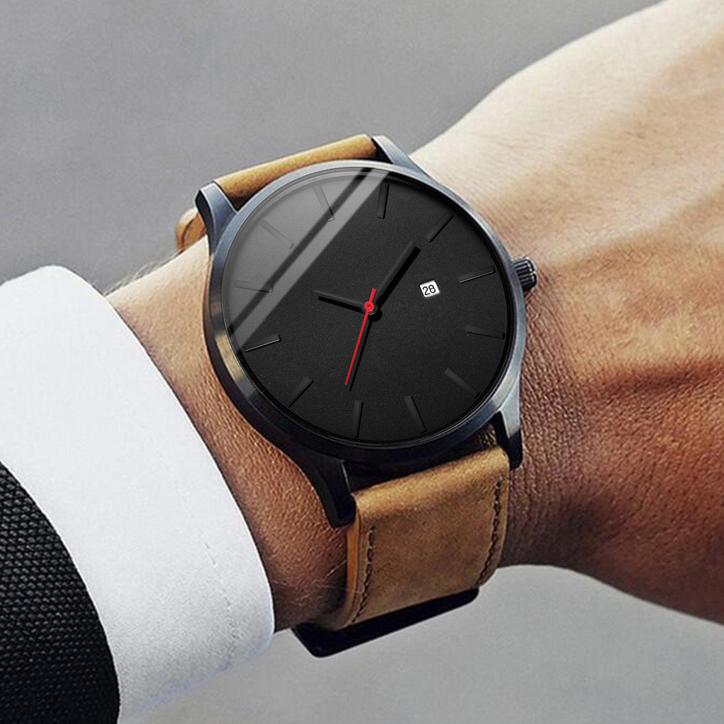 Relogio Masculino Relógio Moda Esporte Relógios Calendário Pulseira De Couro Quartzo De Pulso relojes hombre