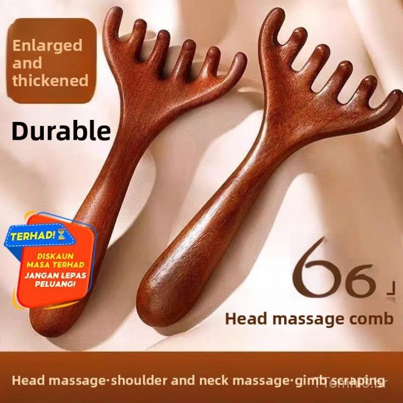 Massageador de Couro Cabeludo Portátil com Seis Pontas em Forma de Chifre – Ferramenta de Relaxamento, Alívio do Estress