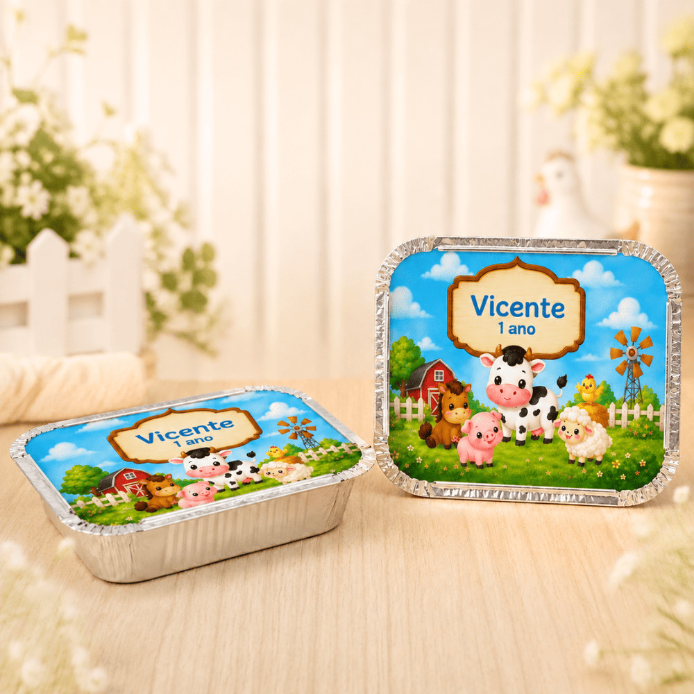 Marmitas Personalizadas 220ml Fazendinha Encantada Lembrancinha de Festa Bolo Aniversário