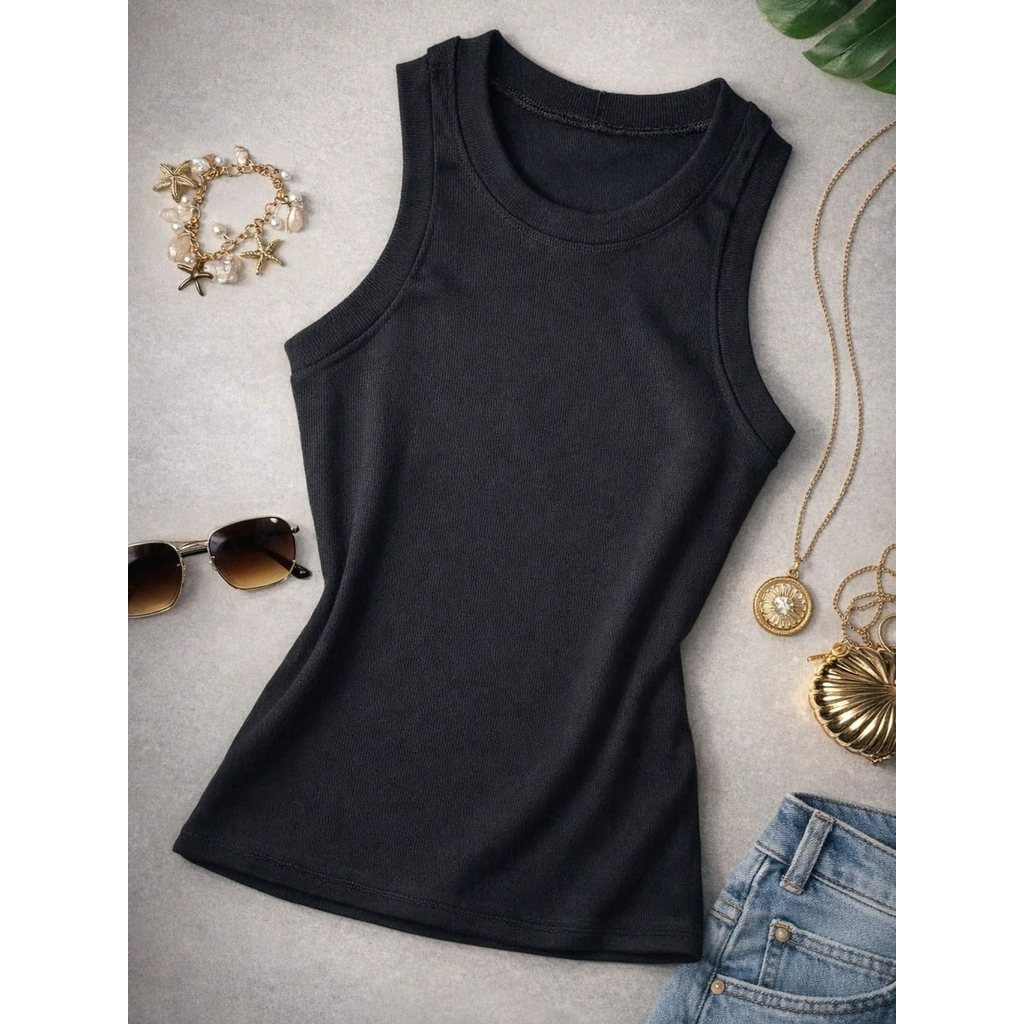Regata Básica Ribana Canelada Algodão Elastano Premium Blusinha Feminina