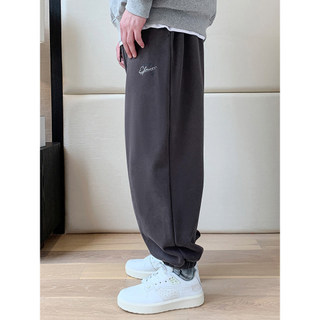 THE PANG Street wear Plus Size masculino wear 2024 inverno forro de lã engrossado calças casuais masculino gordura solta