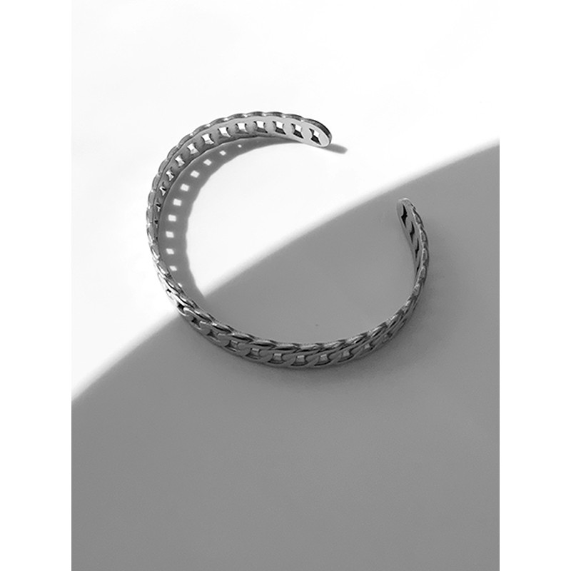 Corrente trançada estilo geométrico moda na moda usar acessórios combinando COS Metal único pulseira em forma de C pulse